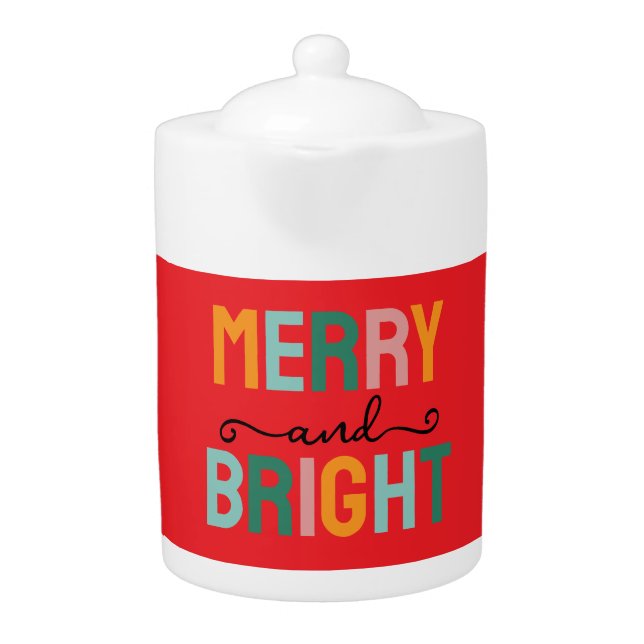 Merry Christmas Classical Unique Minimalist Plain Teapot (Front)