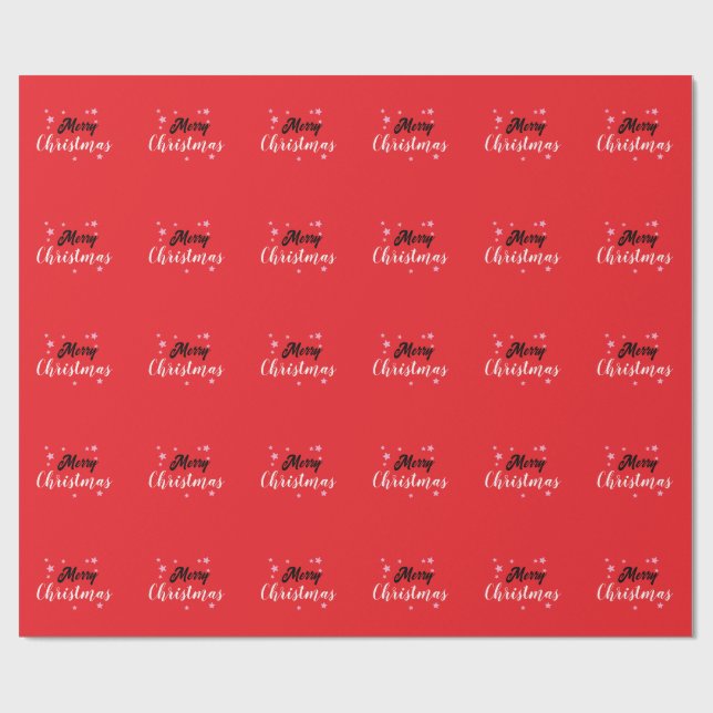 Merry Christmas Classical Unique Minimalist Plain Wrapping Paper (Flat)