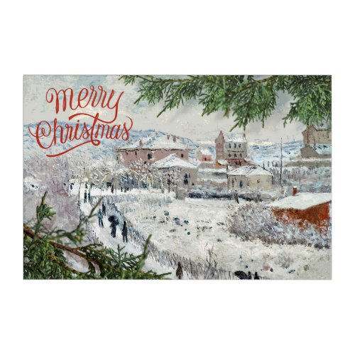 Merry Christmas Claude Monet Acrylic Wall Art