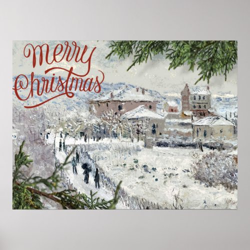 Merry Christmas Claude Monet Poster