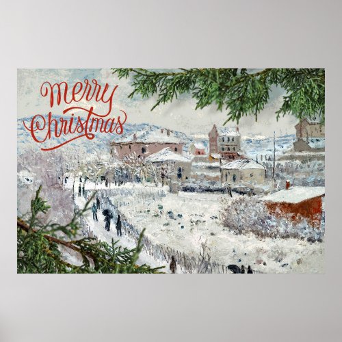 Merry Christmas Claude Monet Poster