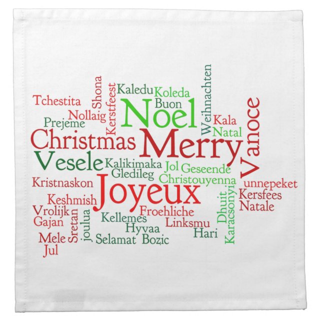Merry Christmas Cloth Napkin (Front)