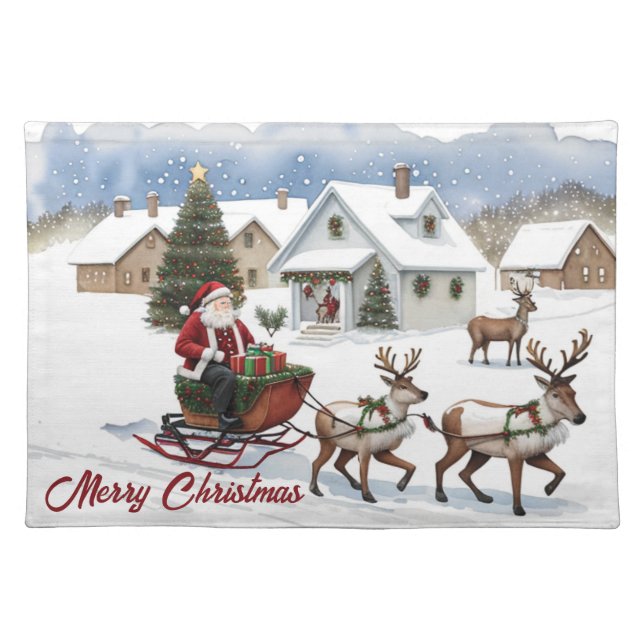 Merry Christmas Cloth Placemat (Front)