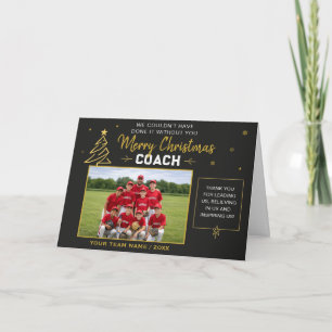 Merry Christmas Coach Personalized Team Photo Holiday Card