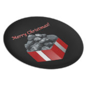 Merry Christmas Coal Present Dinner Plate (Right Side)