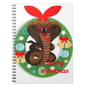 merry christmas cobra snake notebook