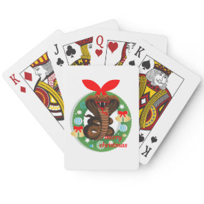 merry christmas cobra snake poker cards