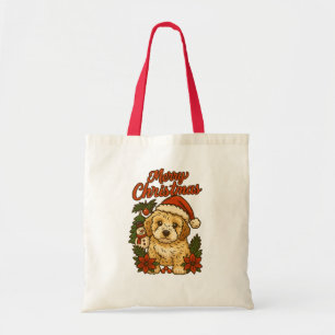 Merry Christmas Cockapoo Tote Bag