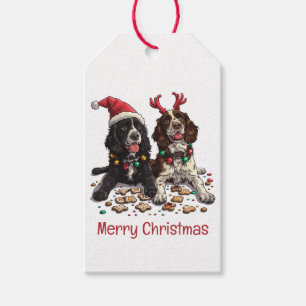 Merry Christmas Cocker Spaniel Dogs Gift Tags