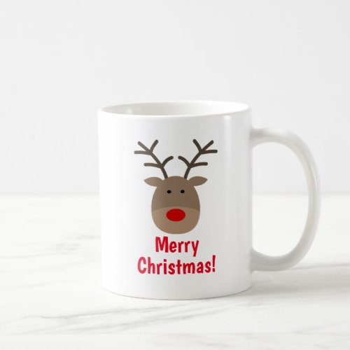 Merry Christmas coffee mug with cute reindeer