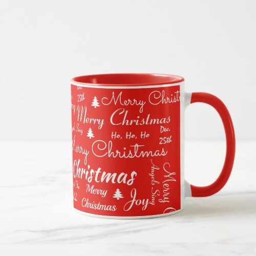 Merry Christmas Coffee Red Gift Cup Cocoa Mug 