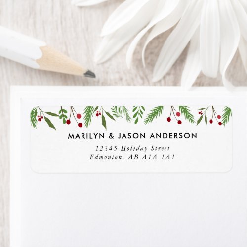 Merry Christmas Collage Custom Modern Holly Label