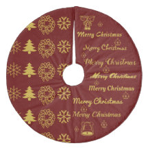 Merry Christmas Collage Dark Red Gold