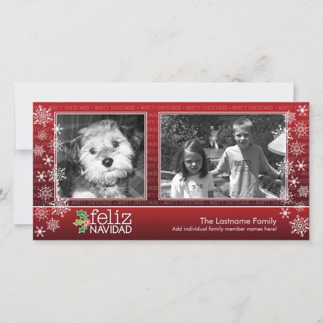 Merry Christmas - collage of 2 photos Holiday Card (Front)