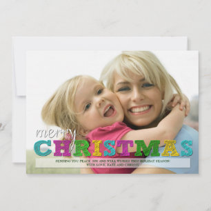 Merry Christmas Colorful Christmas Photo Card