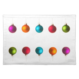 Merry Christmas colorful decoration with text Cloth Placemat