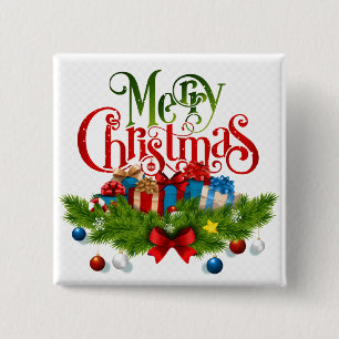 Merry Christmas, Colorful design, Button