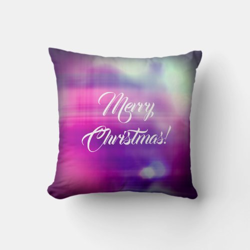 Merry Christmas Colorful Design Texture Throw Pillow