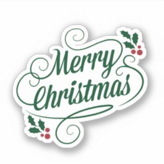 Merry Christmas, colorful holiday design Sticker