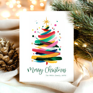 Merry Christmas Colorful Holiday Postcard
