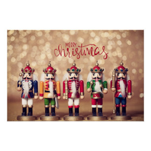 Merry Christmas Colorful Nutcrackers  Poster