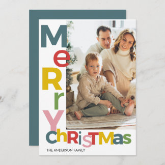Merry Christmas Colorful Photo Invitation