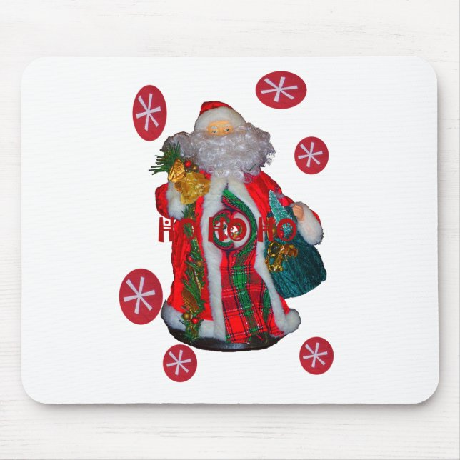 Merry Christmas Colorful Santa Claus Art Print  Mouse Pad (Front)