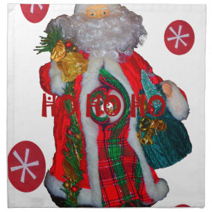Merry Christmas Colorful Santa Claus Art Print Napkin