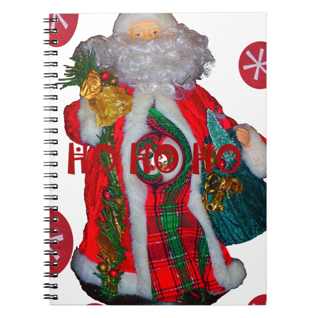 Merry Christmas Colorful Santa Claus Art Print  Notebook (Front)