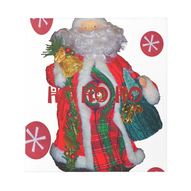 Merry Christmas Colorful Santa Claus Art Print  Notepad (Front)
