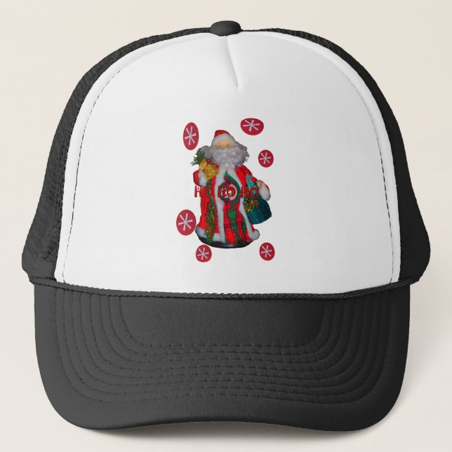 Merry Christmas Colorful Santa Claus Art Print  Trucker Hat (Front)