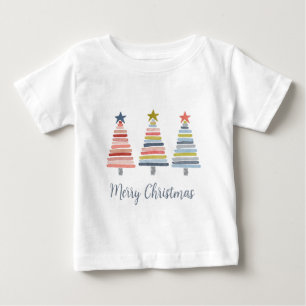 Merry Christmas Colorful Stacked Trees T-Shirt