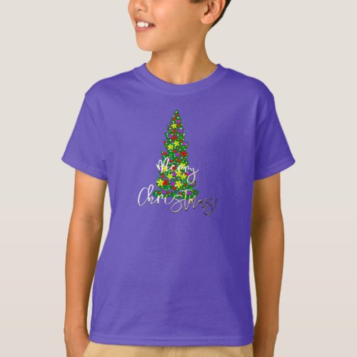 Merry Christmas Colorful Tree for the Holidays T_Shirt