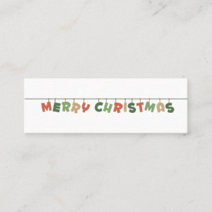 Merry Christmas colorful winter seasonal greeting Mini Business Card