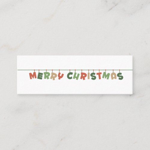 Merry Christmas colorful winter seasonal greeting Mini Business Card