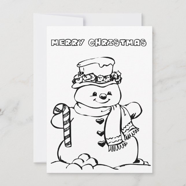 Merry Christmas Coloring Card (Front)