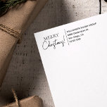 Merry Christmas Company Name Return address Custom Self-inking Stamp<br><div class="desc">Create your very own self-inking stamp to make addressing snail mail a breeze. Personalize the company name and address on this stamp. Modern serif and handlettering style typography for the words "Merry Christmas",  a unique and stylish detail. A great gift for the business owner for the holidays.</div>