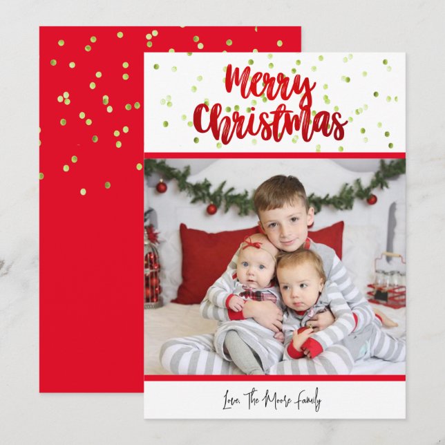 Merry Christmas Confetti Card   (Front/Back)