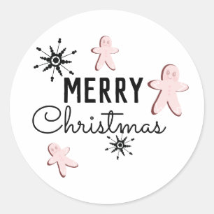 Merry Christmas Cookie Gingerbread Classic Round Sticker