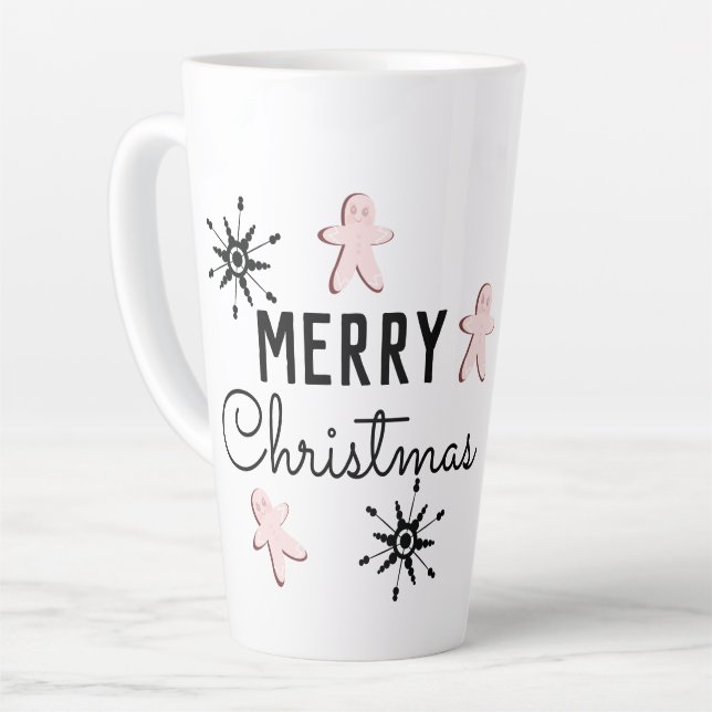 Merry Christmas Cookie Gingerbread Latte Mug (Left Angle)