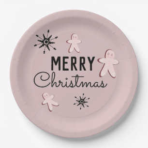 Merry Christmas Cookie Gingerbread  Paper Plates