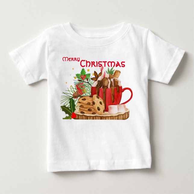 Merry Christmas cookie mug cakes Theme Baby T-Shirt (Front)
