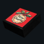 Merry Christmas Cookie with Holly Berries Gift Box<br><div class="desc">This festive design features a delicious-looking Christmas cookie adorned with white icing and the handwritten message “Merry Christmas” in elegant script. Crowned with glossy red holly berries and deep green holly leaves, the image captures the cozy charm of holiday baking and traditional yuletide decor. The warm, golden-brown cookie base contrasts...</div>