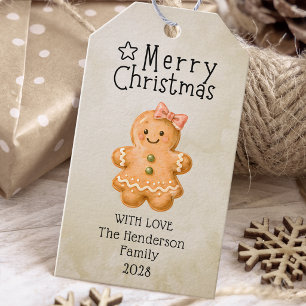 Merry Christmas Cookies Frosting Gingerbread Girl Gift Tags