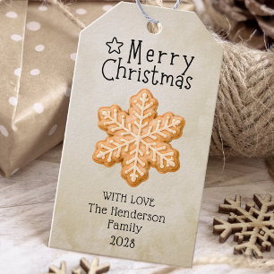 Merry Christmas Cookies Icing Holiday Ornament Gift Tags