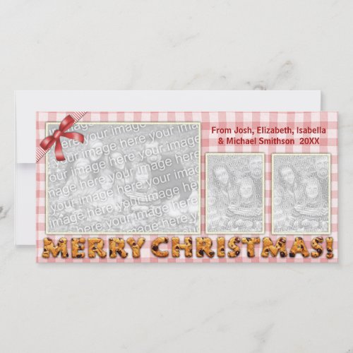 Merry Christmas Cookies Plaid Tablecloth All Red Holiday Card