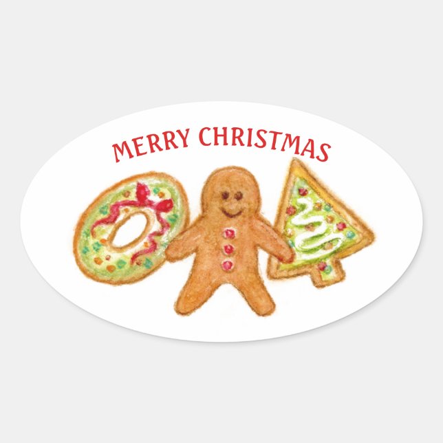 Merry Christmas Cookies Stickers (Front)