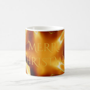 Merry Christmas Copper Gold Shiny Star Coffee Mug