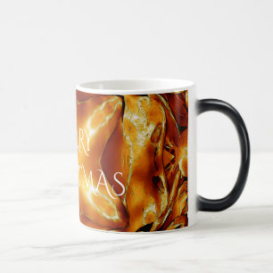 Merry Christmas Copper Gold Shiny Star Color Morph Mug