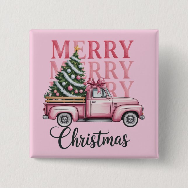 Merry Christmas Coquette Bow Xmas Holiday Season Button (Front)